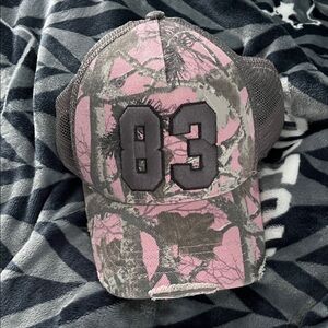 Hollister Pink and Gray Camouflage Cap